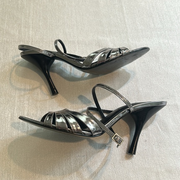 Via Spiga Strappy Metallic Stiletto Sandal Heels - Picture 7 of 9